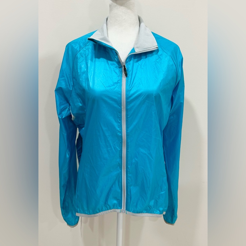 Novara Cycling Jacket Light Blue Lightweight Windbreaker Full Zip‎ Women's M NWT